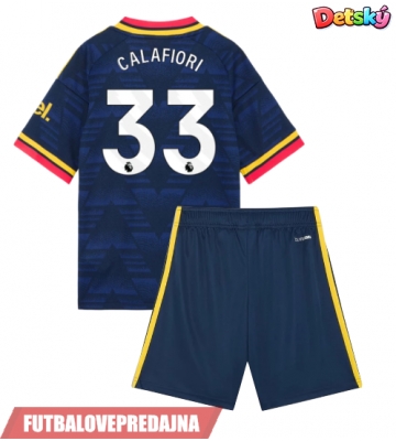 Lacne Dětský Futbalové dres Arsenal Riccardo Calafiori #33 2026-27 Krátky Rukáv - Preč (+ trenírky)